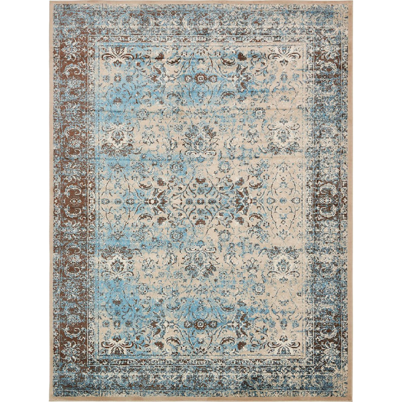 RugPal Majestice Oriental Brown/Cream/Blue Area Rug Wayfair
